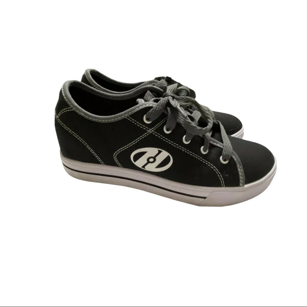 Heelys Mens Canvas Low Top Black Skate Wheeled Shoes Sneakers HES10459 S…